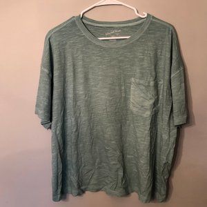 Heathered Teal Crop Tee A19